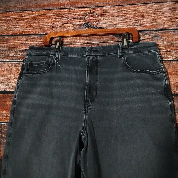 American Eagle Jeans Plus Size 20 Curvy Mom High Rise Ankle Gray Denim Stretch - Picture 4 of 10